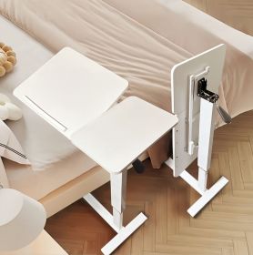 Overbed Bedside Desk, Mobile Rolling Laptop Stand Tilting Overbed Table with Wheels, Height Adjustable Tray Table for Laptop Bed Sofa Side Table