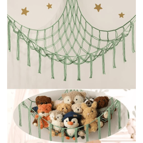 Stuffed Animal Storage Hammock or Net Corner - Large Toy Hammock Net for Stuffed Animals Room Decor - Cute Stuff Animal Organizer Plush Holder -