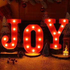 Christmas Decorations Indoor Home Decor - 3 LED 8.5 Inches Marquee Light Up Joy Letters Lights Sign