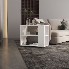 Garden 19,7" High Side Table , End Table, Sofa Table with Two Shelves White