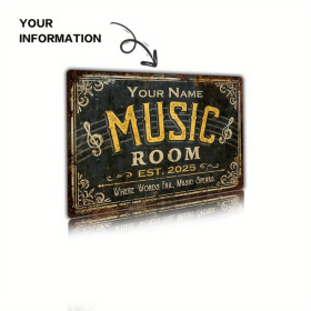 CIFbuy Custom Metal Music Sign Personalized Studio Classroom Decor Outdoor Wall Gift(TikTok, temu pick-up service)