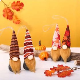 8pcs Thanksgiving Gnome Hanging Ornaments - Autumn Harvest Decor with Pumpkin, Maple Leaf & Floral Designs