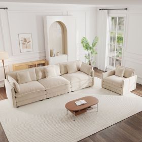 2-Piece Upholstered Sofa, Living Room Sectional Sofa Set Modern Sofa Couches Set , Deep Seat Sofa for Living Room Apartment