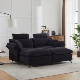 [VIDEO/New] Deep Seat Sectional Sofa, Comfortable Cloud Sofa with Ottomans, loveseat Sofa