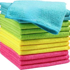 Cleaning Cloth 210GSM Pack Of 12 Ultra Soft High Density Non Abrasive Cleaning Towels For Cars Glass (Option: MULTICOLOR)