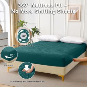 Diamond Grid Ultrasonic Waterproof Mattress Protector (Option: Green-F)